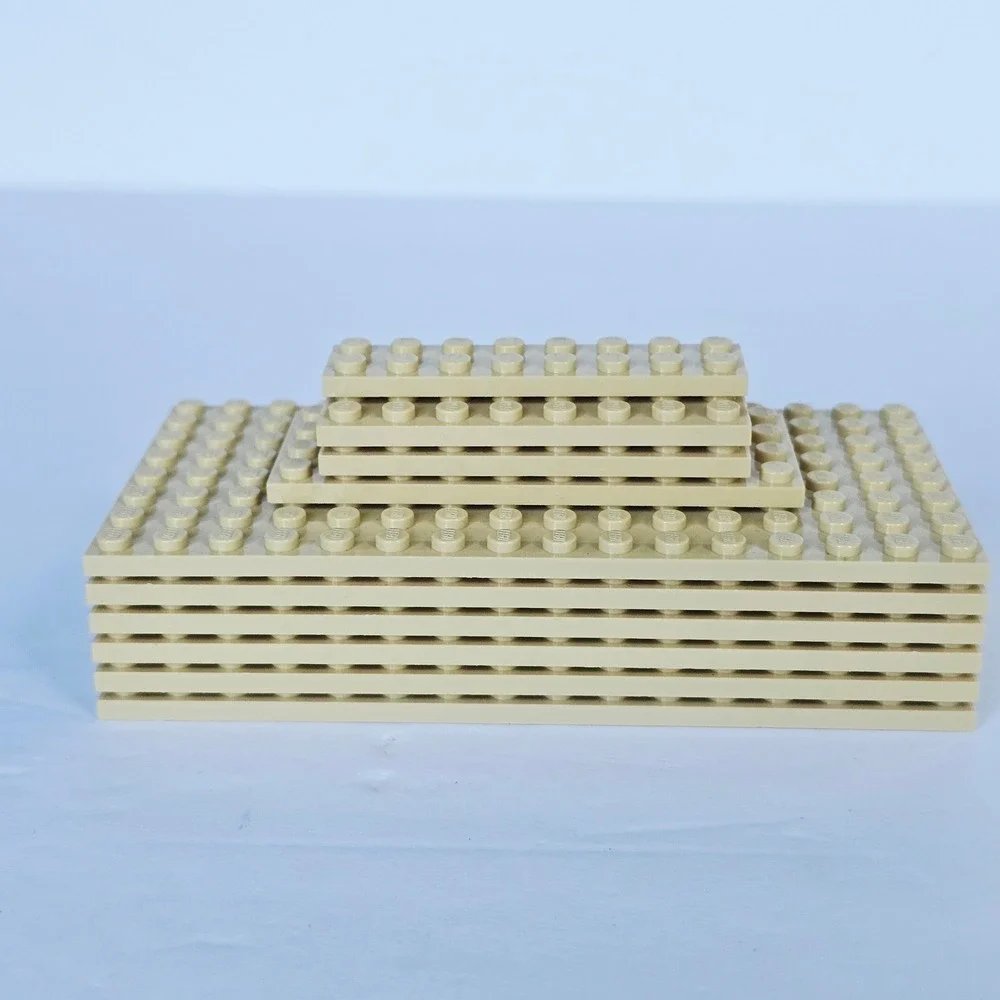 LEGO Tan Baseplate Plate Lot 8x16 4x10 4x8 2x8 Desert Sand Building Blocks 10pc